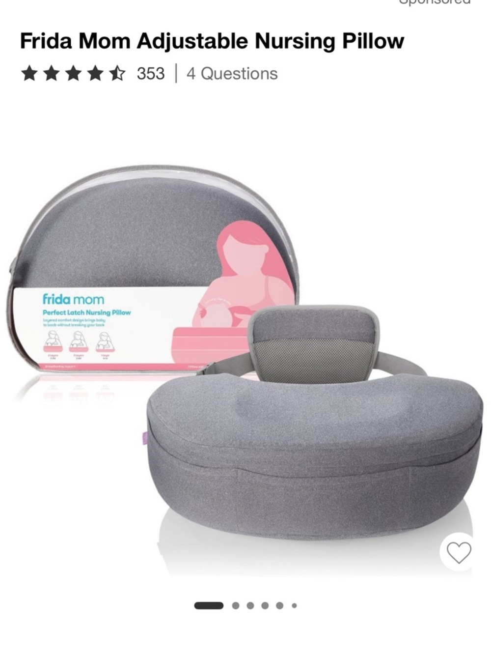 Frida Mom Adjustable Nursing Pillow in Gray